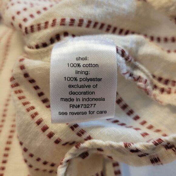 ELIZABETH AND JAMES Stripe Pintuck Peasant Blouse Top Boho Ruffle XL - Picture 10 of 14